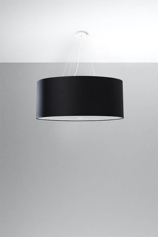 Lámpara OTTO 70 negra + 6 bombillas LED E27 3000K Cálida 7,5W 620lm