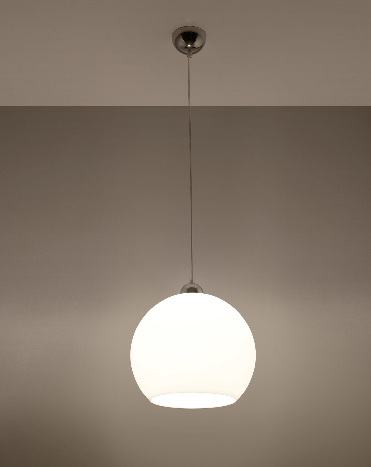 Lámpara colgante BALL blanca + 1x bombilla LED E27 3000K Cálida 7,5W 620lm