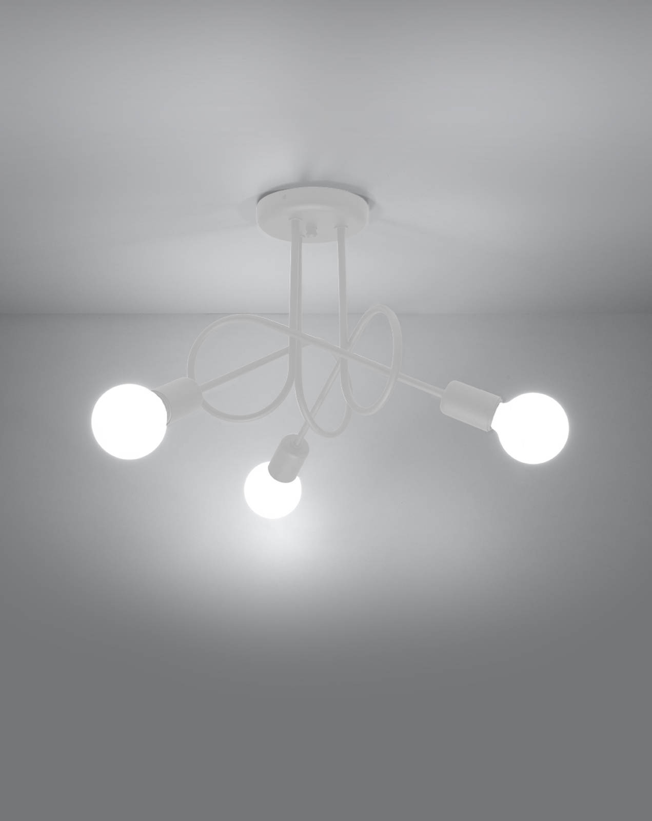 Lámpara de araña SUPEŁ 3 blanco + 3x bombilla LED E27 3000K Cálido 7,5W 620lm