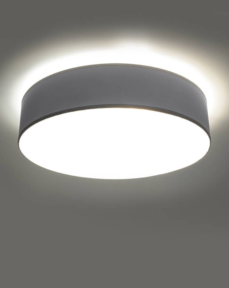 Plafón de techo ARENA 25 GRIS + 1x bombilla LED E27 3000K Cálida 7,5W 620lm