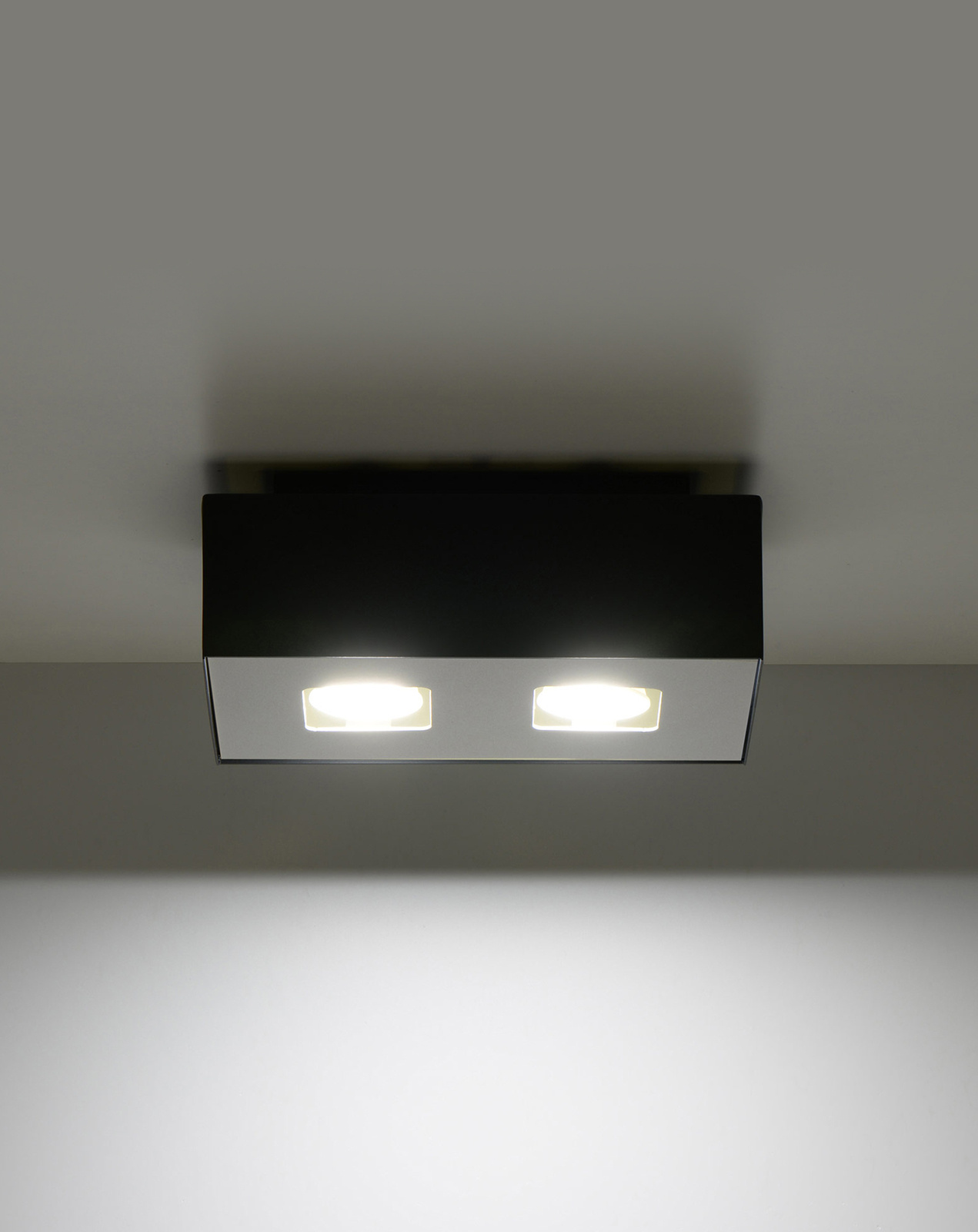 Plafond MONO 2 negro + 2x bombilla LED GU-10 3000K Cálida 7W 620lm