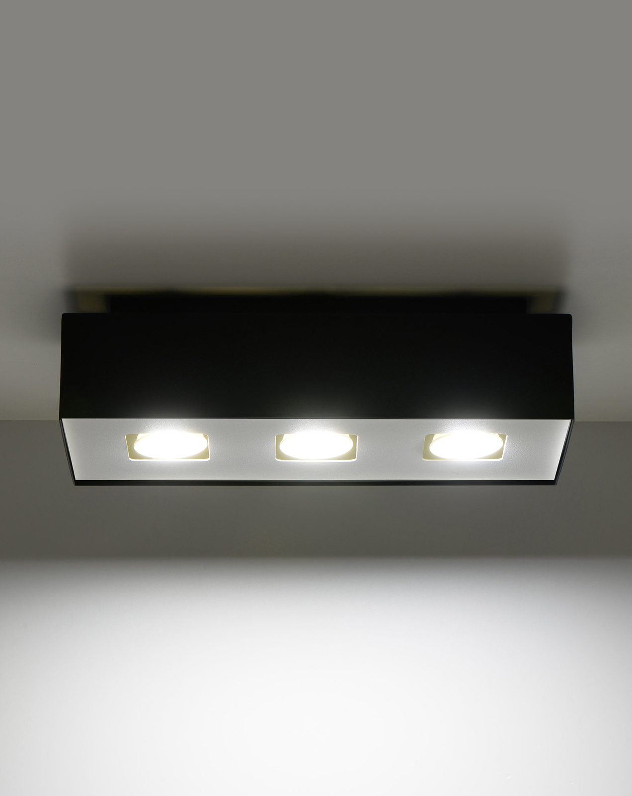 Plafond MONO 3 negro + 3x Bombilla LED GU-10 4000K Fría 7W 630lm