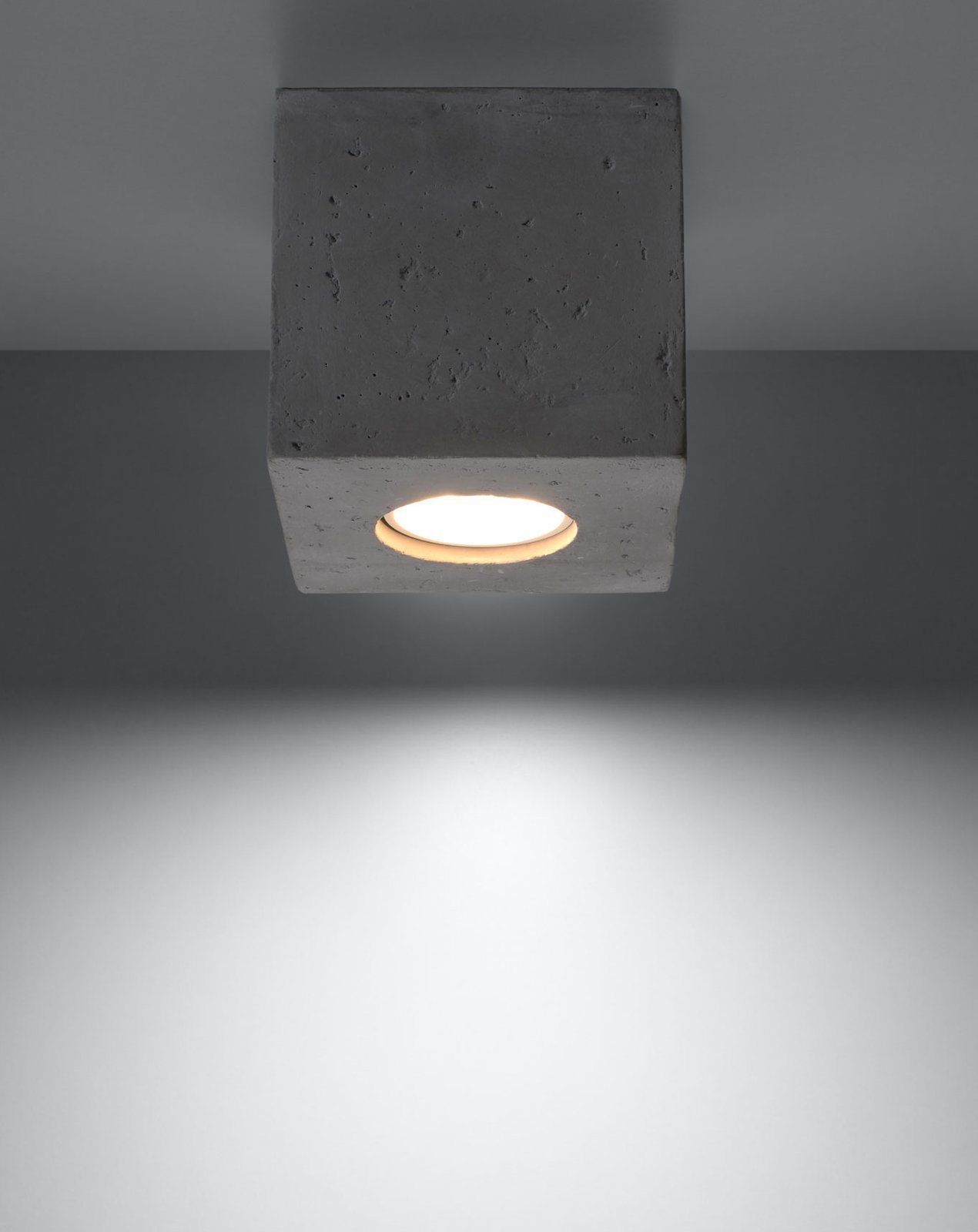 Plafond QUAD hormigón + 1x bombilla LED GU-10 3000K Cálida 7W 620lm