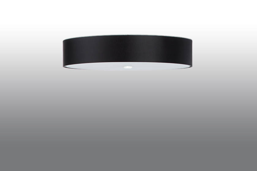 Plafond SKALA 70 negro + 6x bombilla LED E27 3000K Cálida 7,5W 620lm