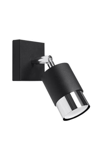 Aplique NERO negro/cromo + 1x bombilla LED GU-10 3000K Cálida 7W 620lm