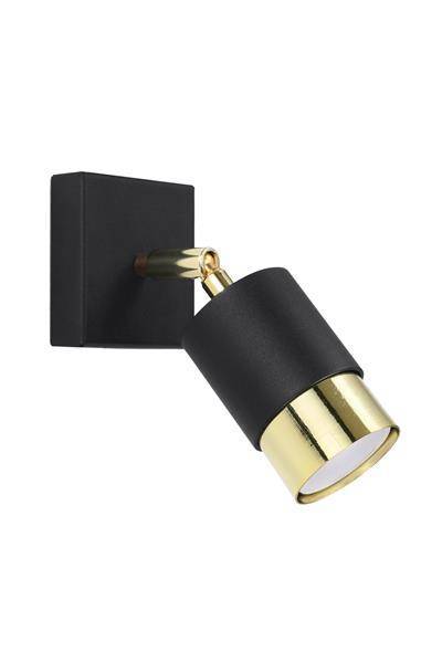 Aplique NERO negro/oro + 1x bombilla LED GU-10 3000K Cálida 7W 620lm