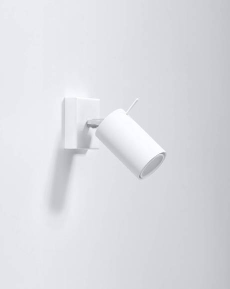 Aplique RING blanco con interruptor + 1x bombilla LED GU-10 4000K Fría 7W 630lm