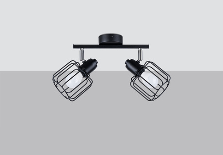 BELUCI 2 plafond negro + 2x bombilla LED E14 3000K Warm 7.5W 620lm