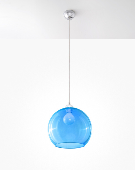 BOLA lámpara colgante azul + 1x bombilla LED E27 3000K Warm 7.5W 620lm