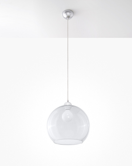 BOLA lámpara colgante transparente + 1x bombilla LED E27 3000K cálida 7,5W 620lm