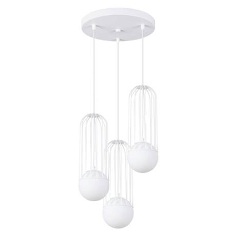 BRINA Lámpara colgante 3P blanca + 3x bombilla LED G9 3000K Cálida 4,5W 450lm