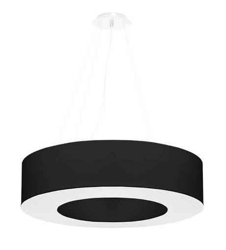 Lámpara SATURNO 70 negra + 6 bombillas LED E27 3000K Cálida 7,5W 620lm