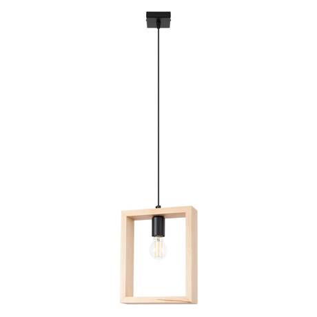 Lámpara colgante ARIES madera natural + 1x bombilla LED E27 3000K 7W 760lm