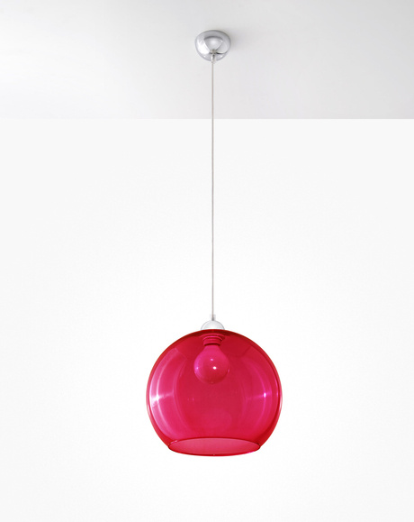 Lámpara colgante BALL roja + 1x bombilla LED E27 4000K Fría 7,5W 650lm