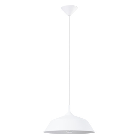 Lámpara colgante FRIKA blanca + 1x bombilla LED E27 3000K Cálida 7,5W 620lm