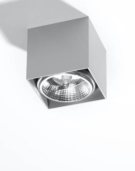 Plafond BLAKE gris + 1x bombilla LED GU10 AR111 4000K FRÍO 10W 850lm