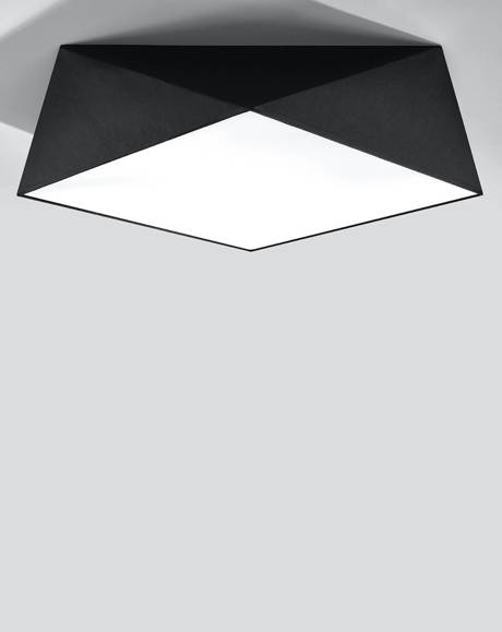 Plafond HEXA 45 NEGRO + 3x Bombilla LED E27 4000K Fría 7,5W 650lm