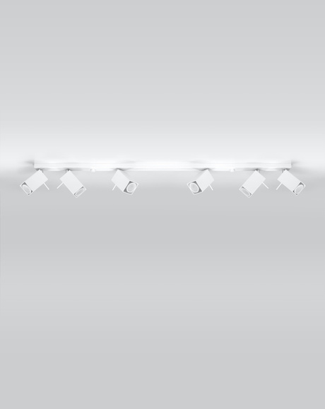 Plafond MERIDA 6L blanco + 6x Bombilla LED GU-10 3000K Cálida 7W 620lm