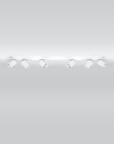 Plafond MERIDA 6L blanco + 6x Bombilla LED GU-10 4000K Fría 7W 630lm