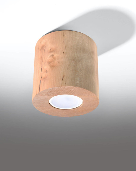 Plafond ORBIS madera natural + 1x bombilla LED GU-10 3000K Cálida 7W 620lm