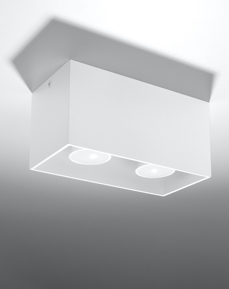 Plafond QUAD MAXI blanco + 2x bombilla LED GU-10 4000K Fría 7W 630lm