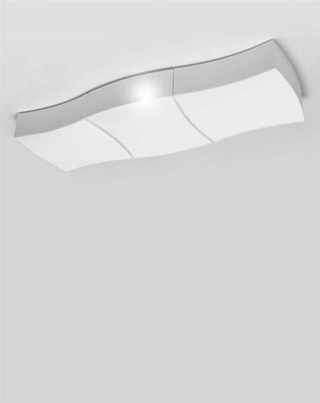 Plafond SQUARE 3 blanco + 6x Bombilla LED E27 3000K Cálido 7,5W 620lm