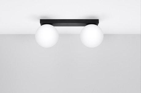 Plafond YOLI 2 negro + 2x bombilla LED G9 3000K Cálido 4,5W 450lm