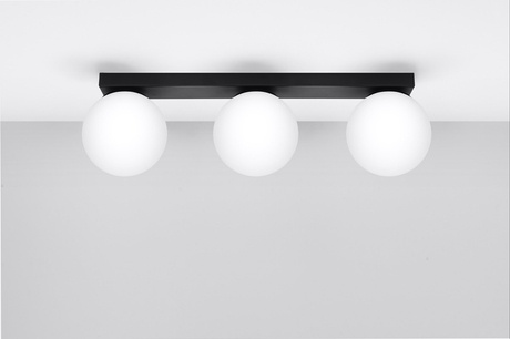 Plafond YOLI 3 negro + 3x bombilla LED G9 3000K Cálido 4,5W 450lm